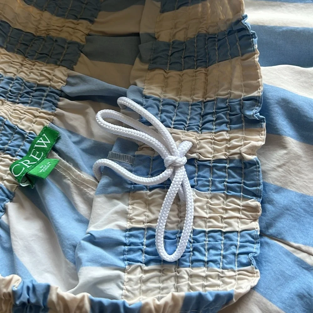 J. CREW Smocked Beach Short Striped Adjustable Waist - Picture 6 of 10